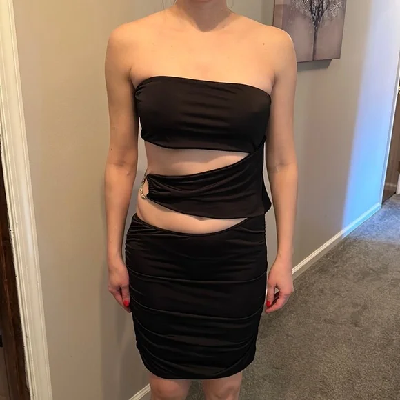 Trac | Dresses | Black Mini Dress Side Cutouts | Poshmark